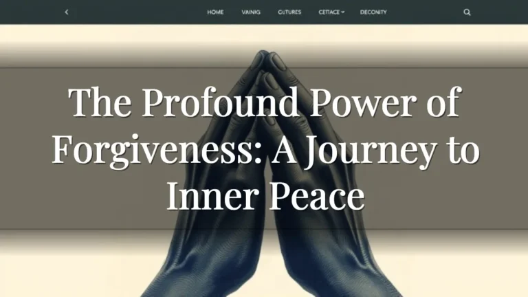 The Profound Power of Forgiveness: A Journey to Inner Peace The Profound Power of Forgiveness: A Journey to Inner Peace