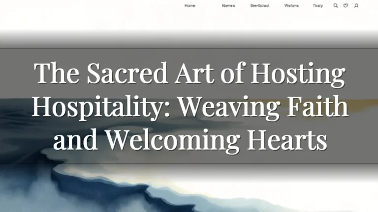 The Sacred Art of Hosting Hospitality: Weaving Faith and Welcoming Hearts