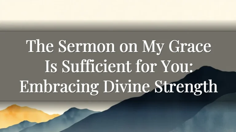 The Sermon on My Grace Is Sufficient for You: Embracing Divine Strength