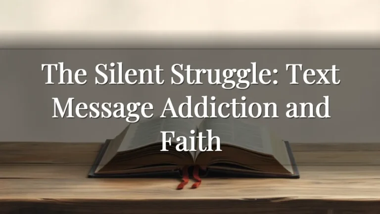 The Silent Struggle: Text Message Addiction and Faith The Silent Struggle: Text Message Addiction and Faith