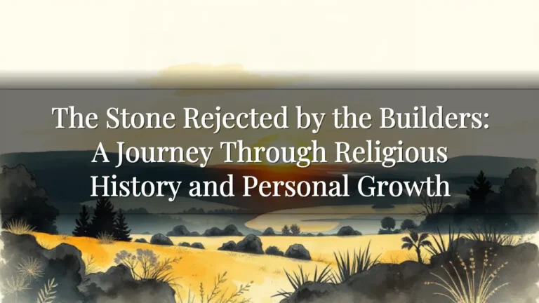 The Stone Rejected by the Builders: A Journey Through Religious History and Personal Growth The Stone Rejected by the Builders: A Journey Through Religious History and Personal Growth