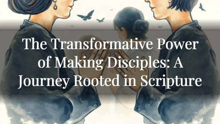 The Transformative Power of Making Disciples: A Journey Rooted in Scripture