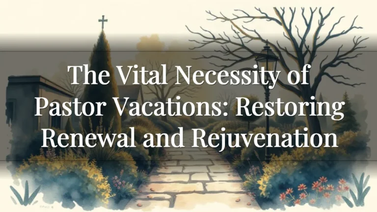 The Vital Necessity of Pastor Vacations: Restoring Renewal and Rejuvenation