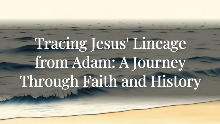 Tracing Jesus' Lineage from Adam: A Journey Through Faith and History Tracing Jesus' Lineage from Adam: A Journey Through Faith and History