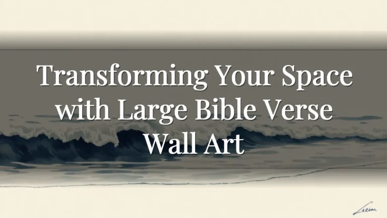 Transforming Your Space with Large Bible Verse Wall Art