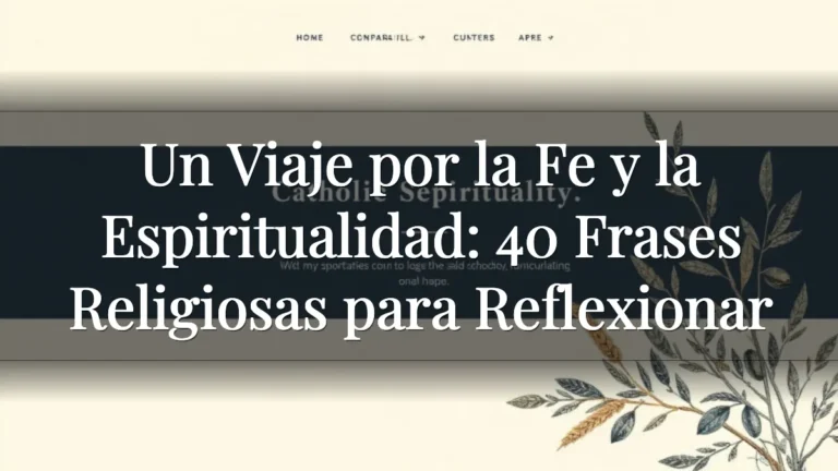 Un Viaje por la Fe y la Espiritualidad: 40 Frases Religiosas para Reflexionar Un Viaje por la Fe y la Espiritualidad: 40 Frases Religiosas para Reflexionar