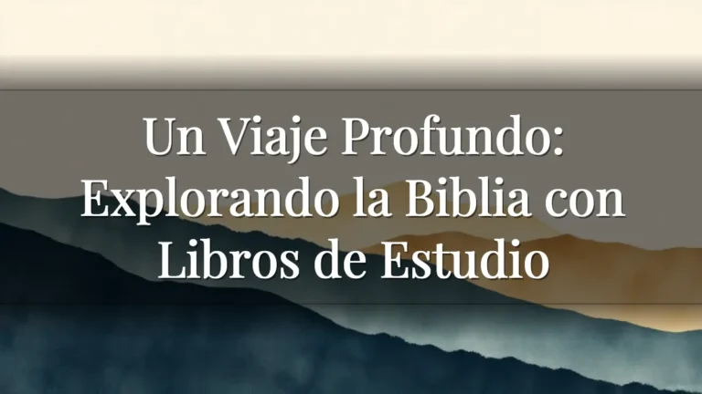 Un Viaje Profundo: Explorando la Biblia con Libros de Estudio Un Viaje Profundo: Explorando la Biblia con Libros de Estudio