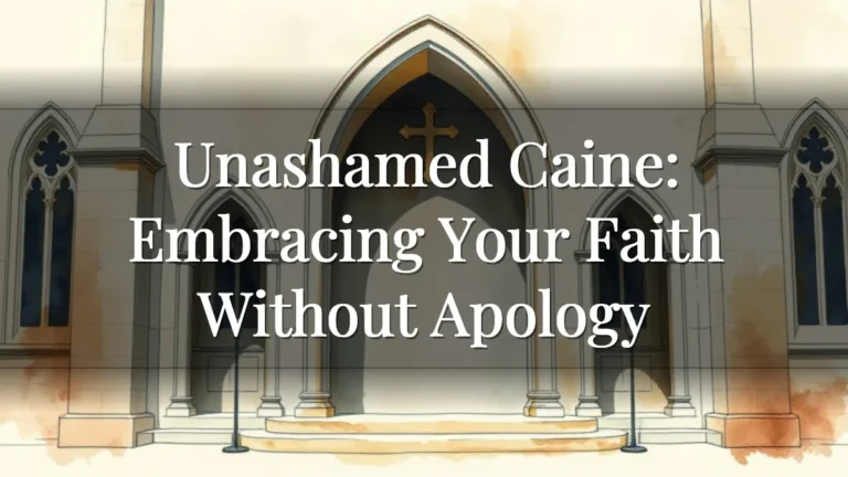 Unashamed Caine: Embracing Your Faith Without Apology
