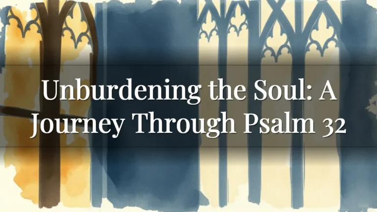Unburdening the Soul: A Journey Through Psalm 32