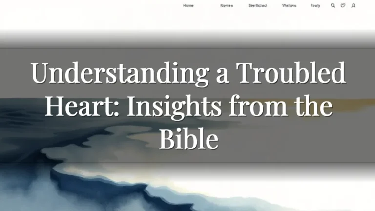 Understanding a Troubled Heart: Insights from the Bible Understanding a Troubled Heart: Insights from the Bible