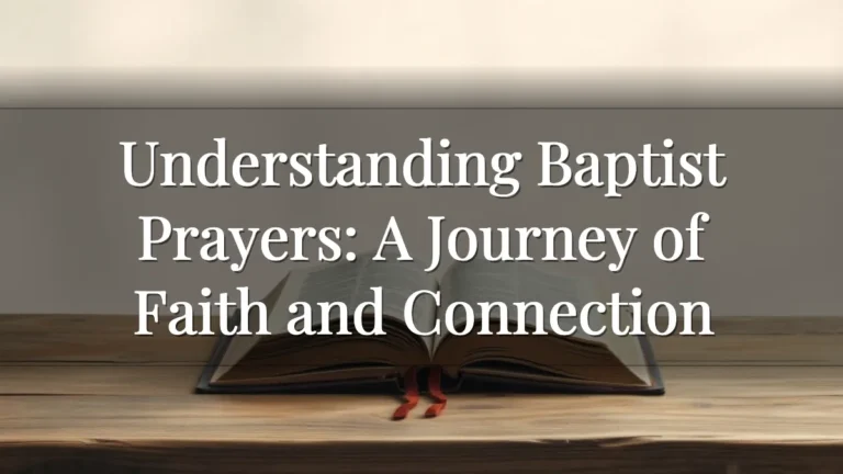 Understanding Baptist Prayers: A Journey of Faith and Connection Understanding Baptist Prayers: A Journey of Faith and Connection