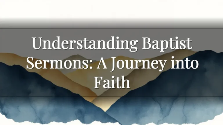Understanding Baptist Sermons: A Journey into Faith