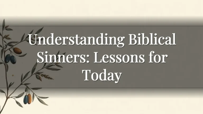 Understanding Biblical Sinners: Lessons for Today