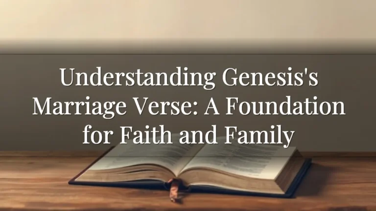Understanding Genesis's Marriage Verse: A Foundation for Faith and Family Understanding Genesis's Marriage Verse: A Foundation for Faith and Family