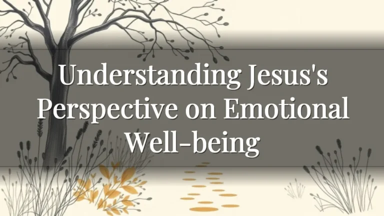 Understanding Jesus's Perspective on Emotional Well-being Understanding Jesus's Perspective on Emotional Well-being