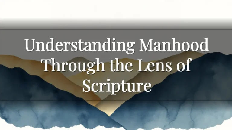Understanding Manhood Through the Lens of Scripture
