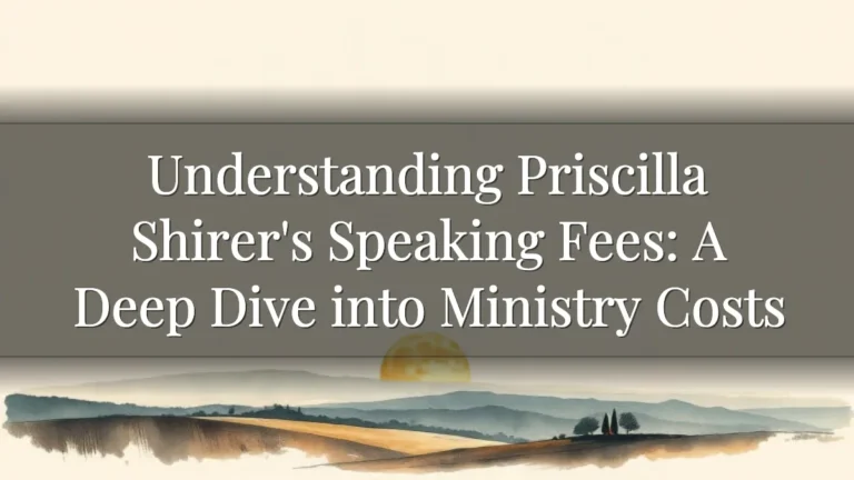 Understanding Priscilla Shirer's Speaking Fees: A Deep Dive into Ministry Costs