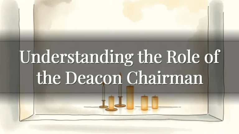 Understanding the Role of the Deacon Chairman Understanding the Role of the Deacon Chairman