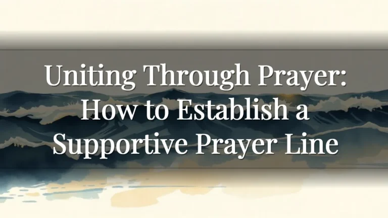 Uniting Through Prayer: How to Establish a Supportive Prayer Line