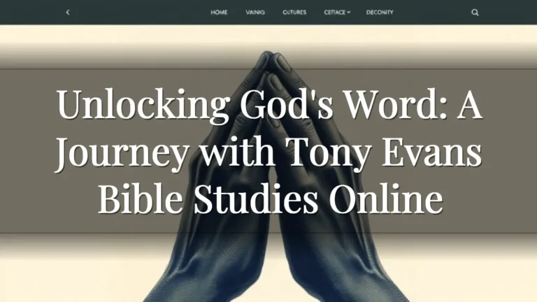 Unlocking God's Word: A Journey with Tony Evans Bible Studies Online
