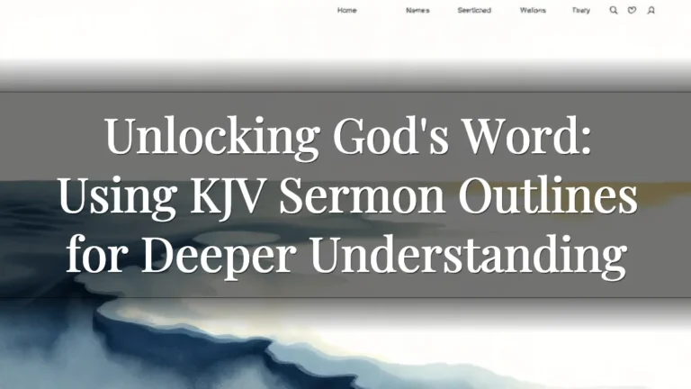 Unlocking God's Word: Using KJV Sermon Outlines for Deeper Understanding Unlocking God's Word: Using KJV Sermon Outlines for Deeper Understanding
