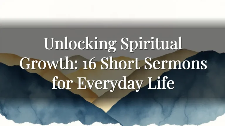 Unlocking Spiritual Growth: 16 Short Sermons for Everyday Life