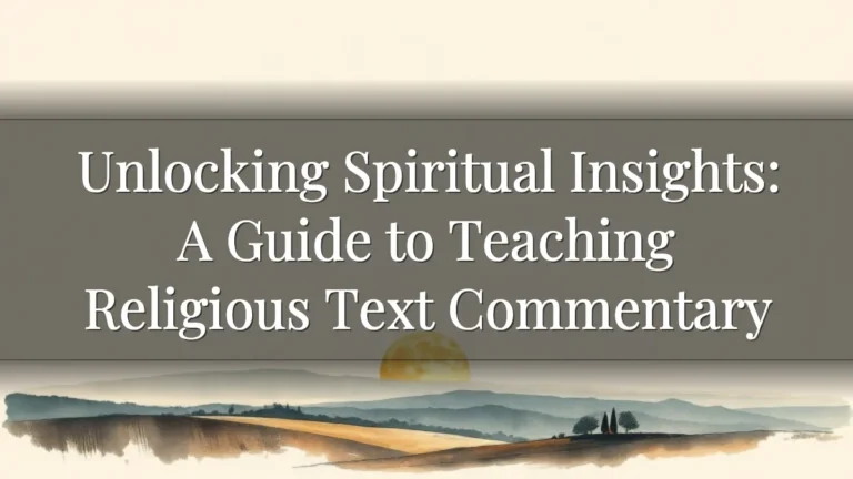 Unlocking Spiritual Insights: A Guide to Teaching Religious Text Commentary Unlocking Spiritual Insights: A Guide to Teaching Religious Text Commentary
