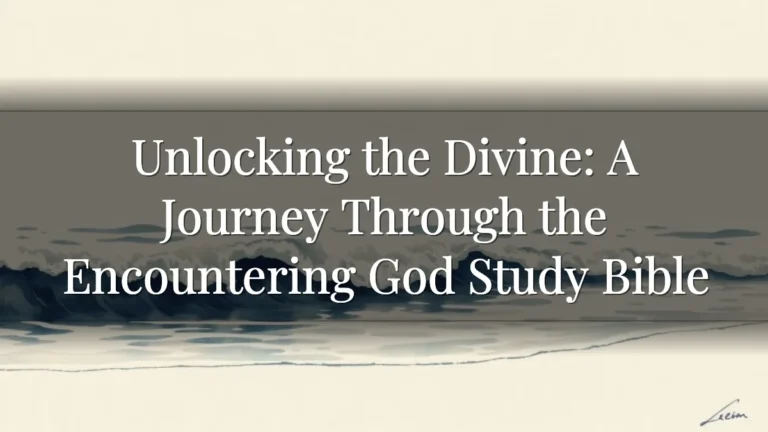 Unlocking the Divine: A Journey Through the Encountering God Study Bible