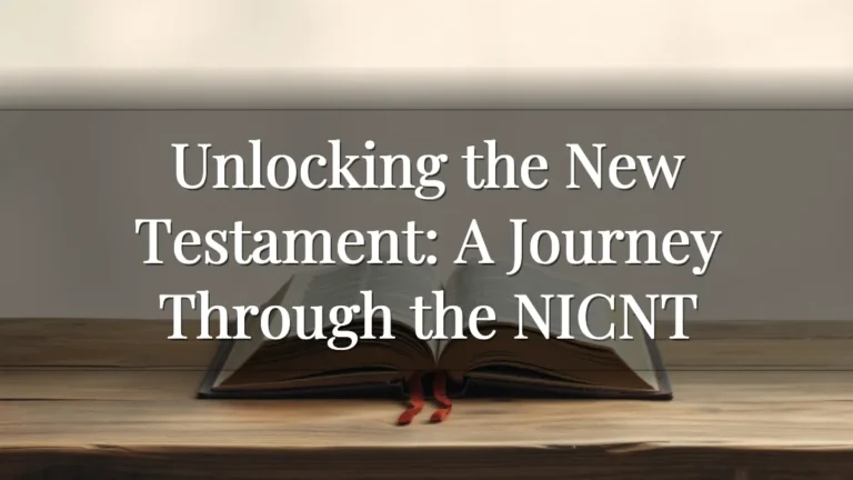 Unlocking the New Testament: A Journey Through the NICNT