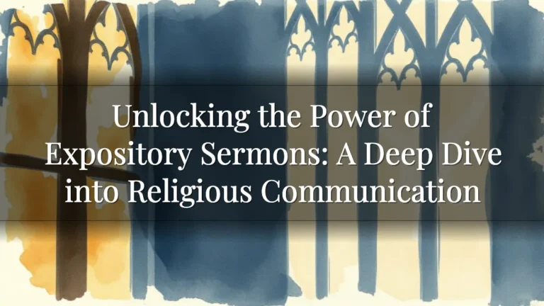 Unlocking the Power of Expository Sermons: A Deep Dive into Religious Communication Unlocking the Power of Expository Sermons: A Deep Dive into Religious Communication