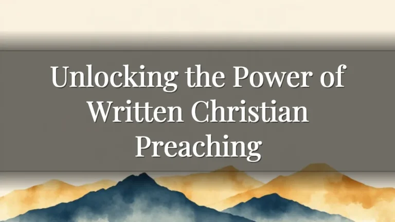 Unlocking the Power of Written Christian Preaching