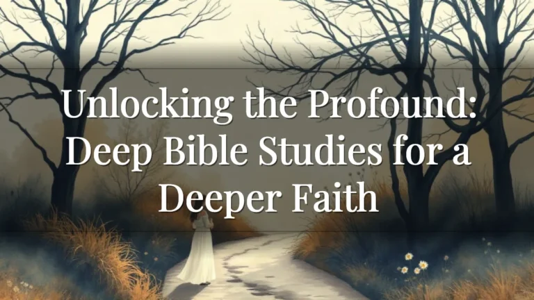 Unlocking the Profound: Deep Bible Studies for a Deeper Faith Unlocking the Profound: Deep Bible Studies for a Deeper Faith