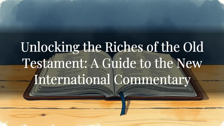Unlocking the Riches of the Old Testament: A Guide to the New International Commentary