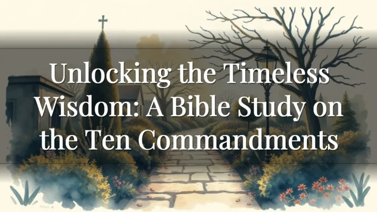 Unlocking the Timeless Wisdom: A Bible Study on the Ten Commandments Unlocking the Timeless Wisdom: A Bible Study on the Ten Commandments