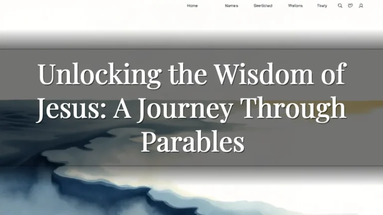 Unlocking the Wisdom of Jesus: A Journey Through Parables Unlocking the Wisdom of Jesus: A Journey Through Parables
