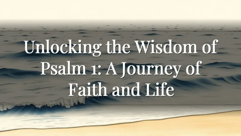 Unlocking the Wisdom of Psalm 1: A Journey of Faith and Life Unlocking the Wisdom of Psalm 1: A Journey of Faith and Life