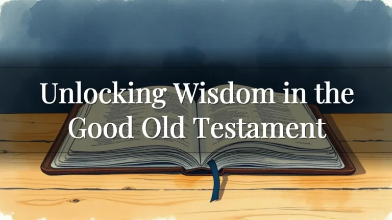 Unlocking Wisdom in the Good Old Testament