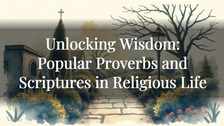 Unlocking Wisdom: Popular Proverbs and Scriptures in Religious Life Unlocking Wisdom: Popular Proverbs and Scriptures in Religious Life
