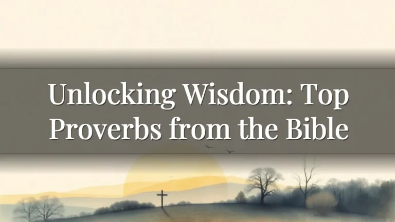 Unlocking Wisdom: Top Proverbs from the Bible Unlocking Wisdom: Top Proverbs from the Bible