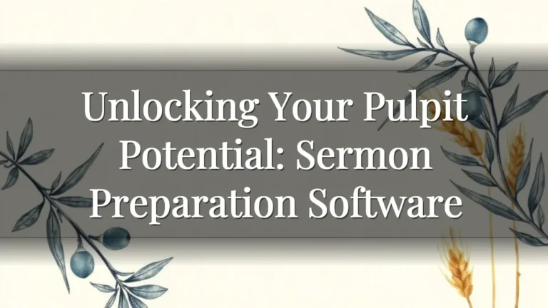 Unlocking Your Pulpit Potential: Sermon Preparation Software Unlocking Your Pulpit Potential: Sermon Preparation Software