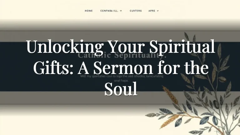 Unlocking Your Spiritual Gifts: A Sermon for the Soul