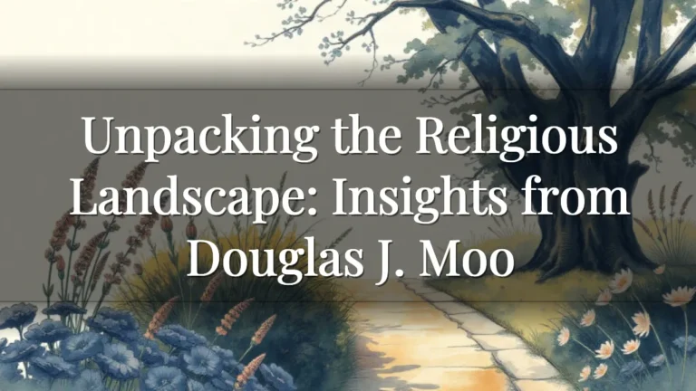 Unpacking the Religious Landscape: Insights from Douglas J. Moo