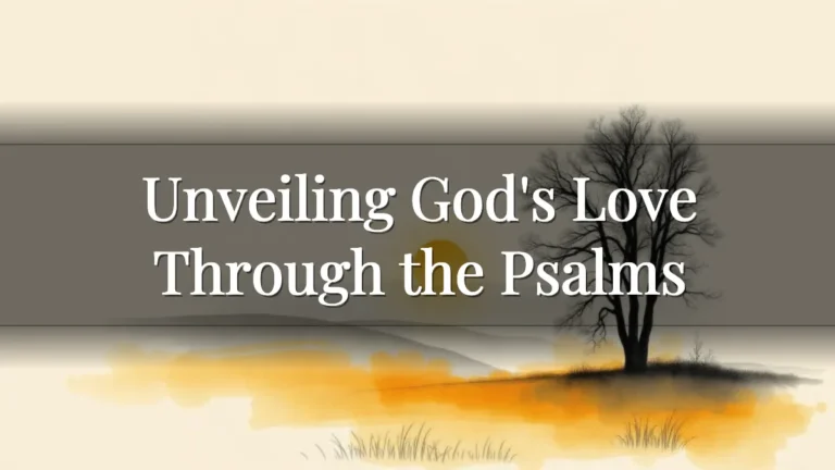 Unveiling God's Love Through the Psalms Unveiling God's Love Through the Psalms