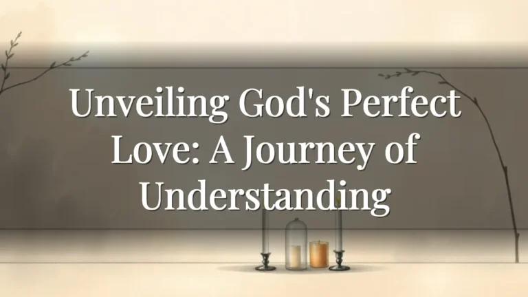 Unveiling God's Perfect Love: A Journey of Understanding Unveiling God's Perfect Love: A Journey of Understanding