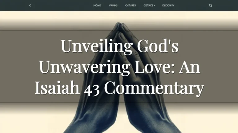 Unveiling God's Unwavering Love: An Isaiah 43 Commentary