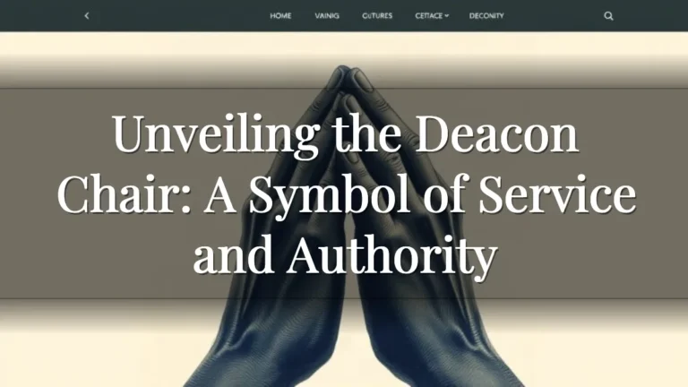 Unveiling the Deacon Chair: A Symbol of Service and Authority