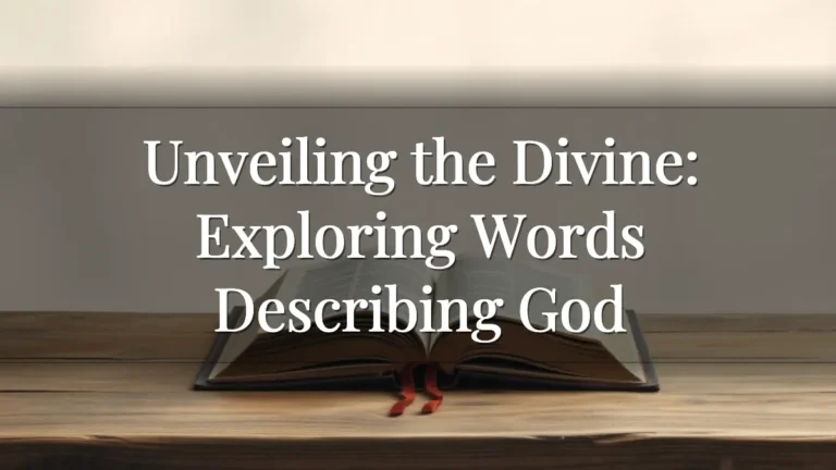 Unveiling the Divine: Exploring Words Describing God Unveiling the Divine: Exploring Words Describing God