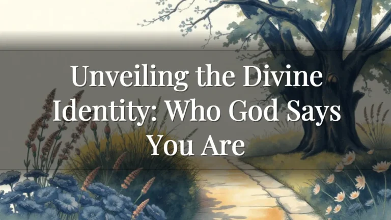 Unveiling the Divine Identity: Who God Says You Are