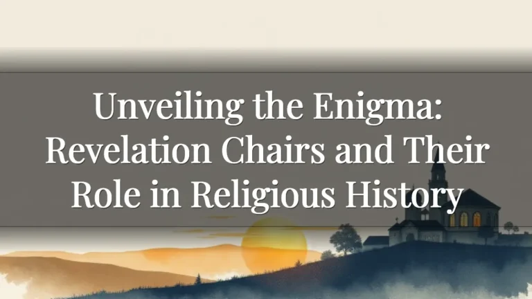 Unveiling the Enigma: Revelation Chairs and Their Role in Religious History Unveiling the Enigma: Revelation Chairs and Their Role in Religious History