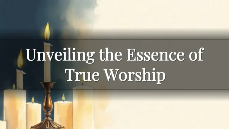 Unveiling the Essence of True Worship Unveiling the Essence of True Worship
